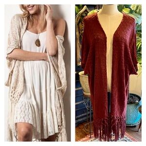 Umgee Crochet mandala fringe cardigan duster